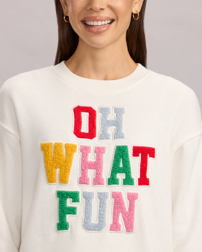 Women's Oh What Fun Patch Letter Sweatshirt