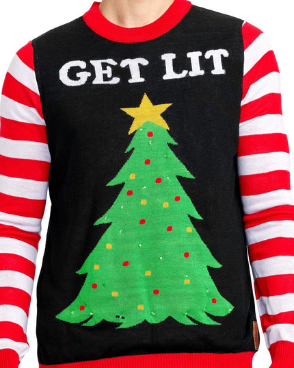 Men's Get Lit Light Up Ugly Christmas Sweater