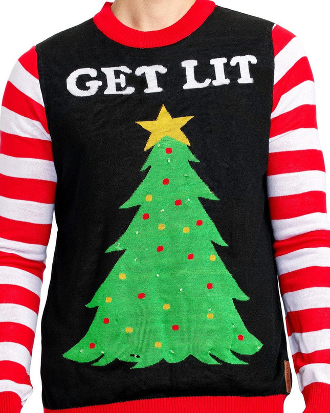 Men's Get Lit Light Up Ugly Christmas Sweater