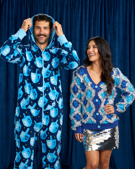 Women's Hanukkah Tinsel Cardigan Sweater