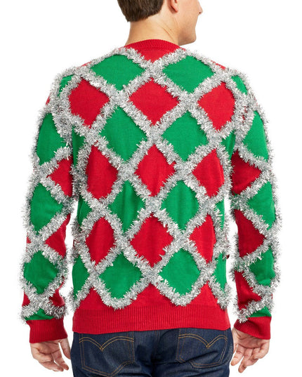 Men's Tacky Tinsel Ugly Christmas Sweater