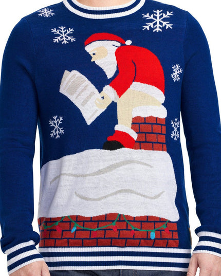 Men's Santa's Log on the Fire Ugly Christmas Sweater