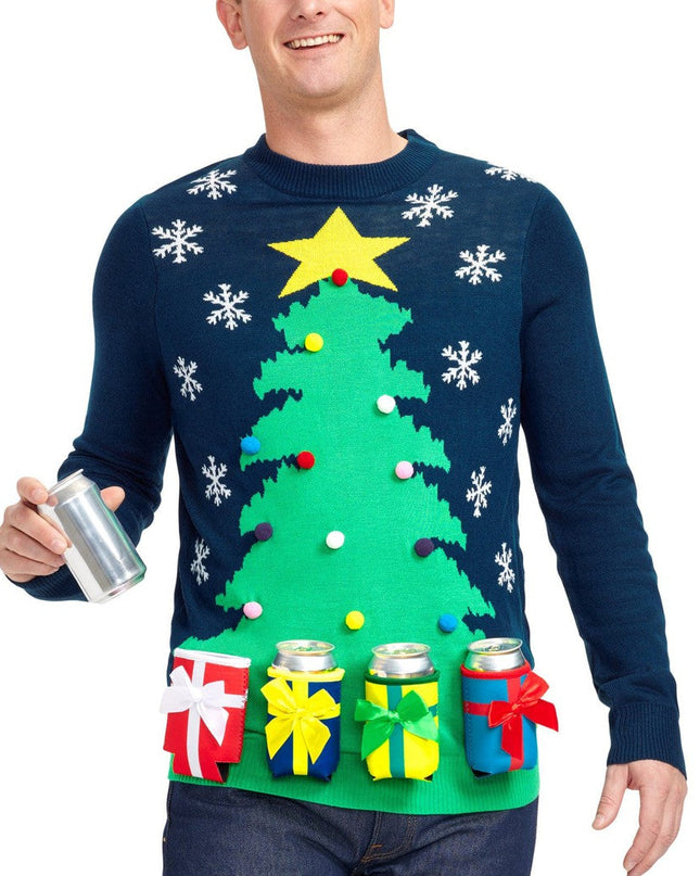 Men's Christmas Tree with Beer Holsters Ugly Christmas Sweater