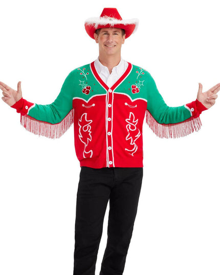 Men's Christmas Cowboy Cardigan Sweater
