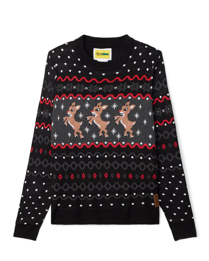 Men's Dark Fair Isle Rudolph Ugly Christmas Sweater