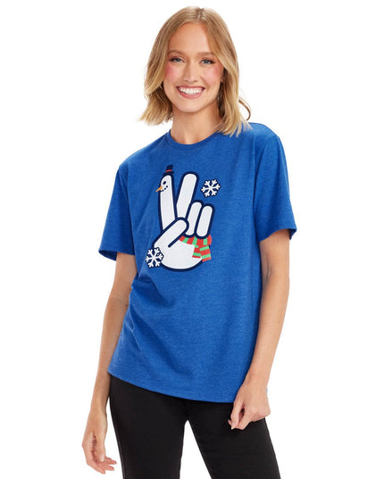 Women's Peace, Love, and Snow Oversized Boyfriend Tee