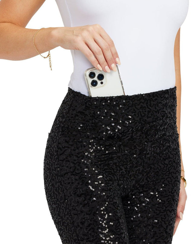 Black Sequin High Waisted Leggings