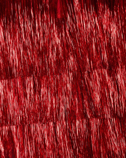 Women's Red Tinsel Fringe Shorts