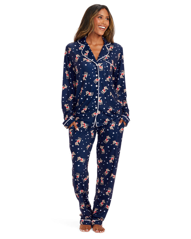 Women's Rudolph Lapel Pajama Set