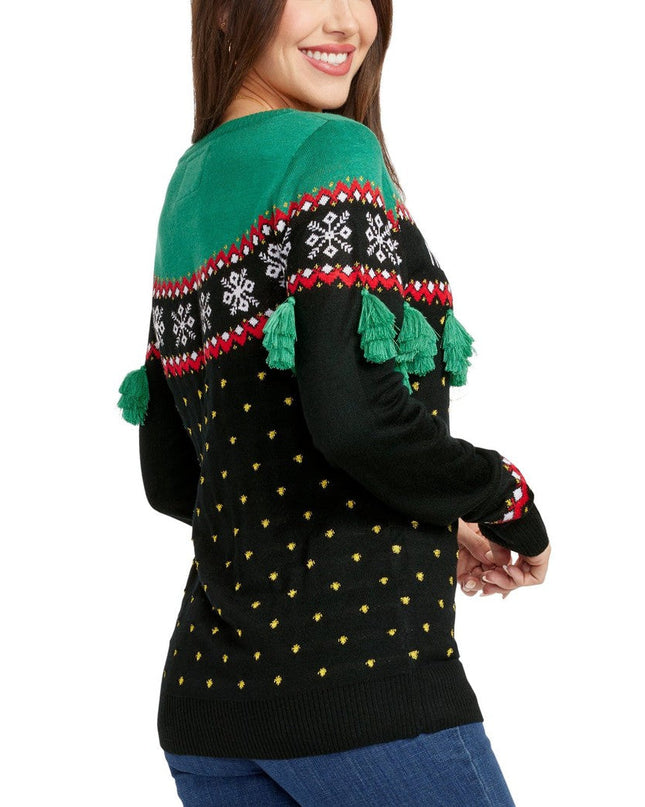 Women's Christmas Tree Tassel Ugly Christmas Sweater
