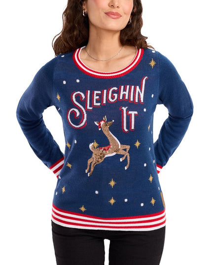 Women's Sleighin' It Ugly Christmas Sweater
