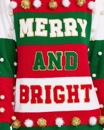 Women's Merry and Bright Turtleneck Christmas Sweater