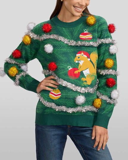 Women's Squirrelin' Around Ugly Christmas Sweater