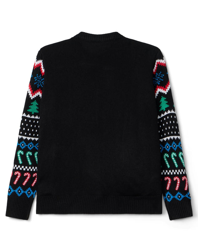 Boy's Fair Isle Rudolph Light Up Christmas Cardigan Sweater