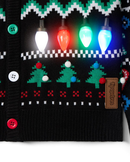 Matching Fair Isle Rudolph Light Up Family Cardigan Sweaters