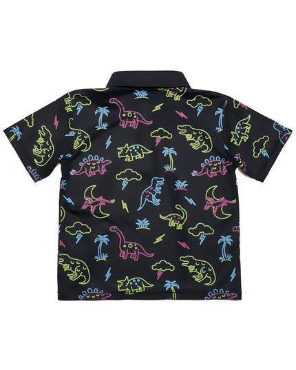 Toddler Boy's Neon Dinosaur Polo Shirt