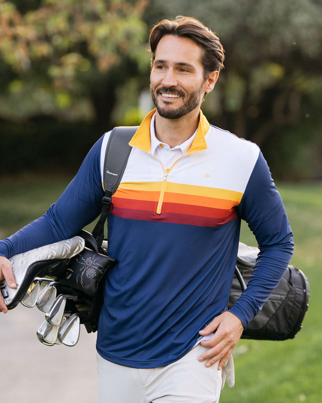 Men's Slice of Sunset Golf Quarter Zip Pullover
