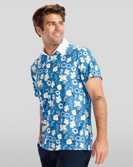 Men's Blue Botanics Golf Polo