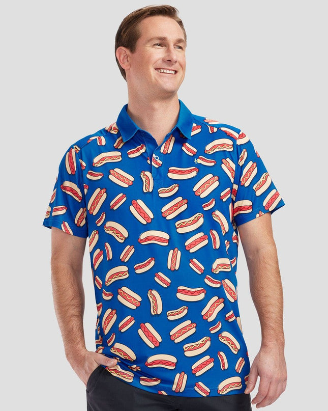 Men's Hot Dog Disc Golf Polo