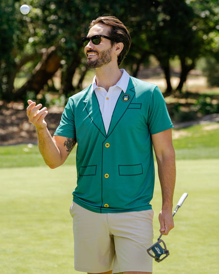 Men's Green Blazer Golf Polo