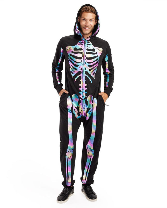 Men's Iridescent Skeleton Costume