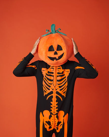 Men's Pumpkin Head Skeleton Costume