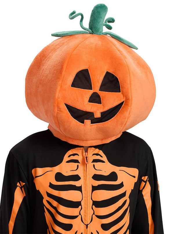 Men's Pumpkin Head Skeleton Costume