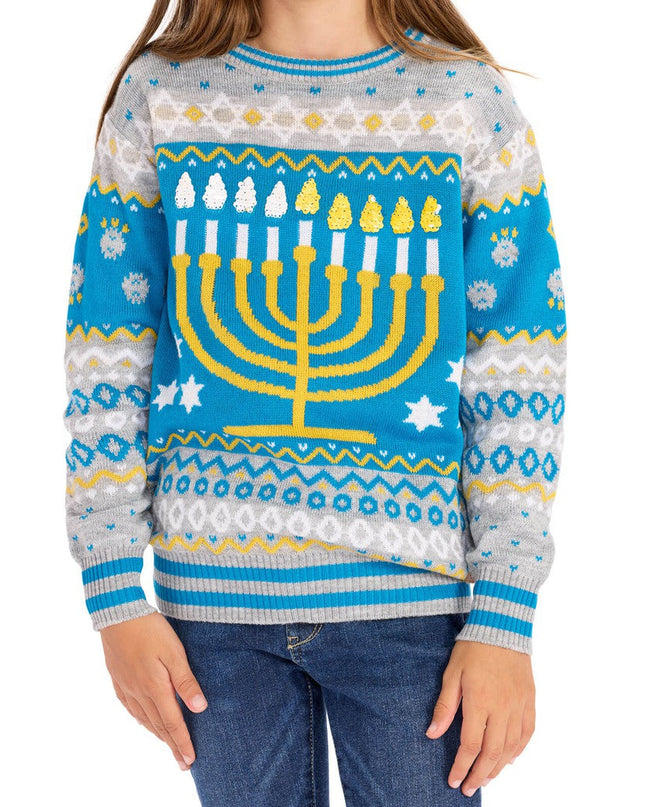 Girl's Reversible Sequin Hanukkah Sweater