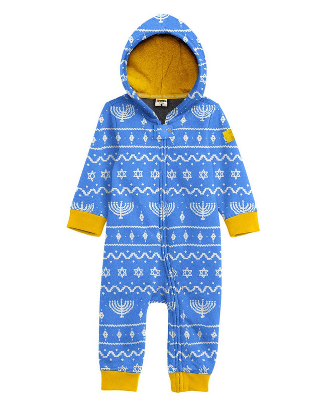 Baby Girl's Blue Hanukkah Jumpsuit