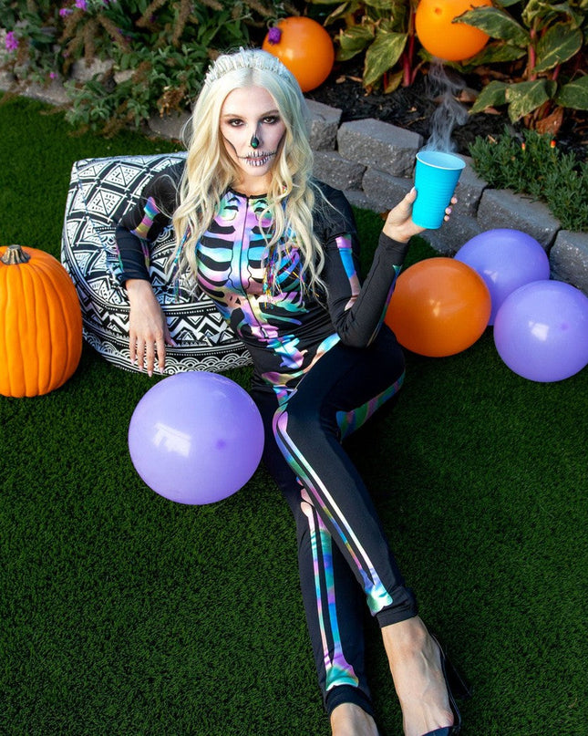 Iridescent Skeleton Bodysuit Costume