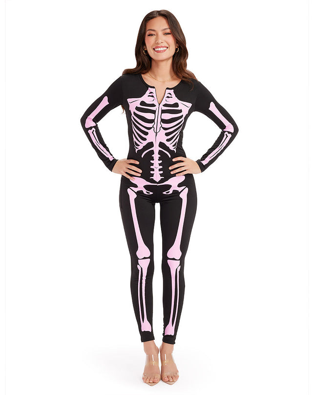 Pink Skeleton Bodysuit Costume