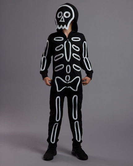 Boy's Neon LED Light Up Skeleton Costume