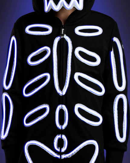 Boy's Neon LED Light Up Skeleton Costume