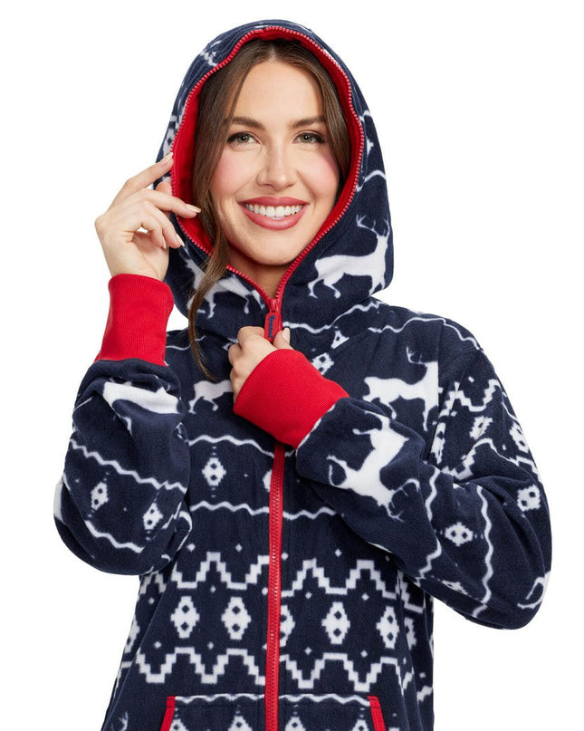 Grenouillère bleue de Noël pour femme