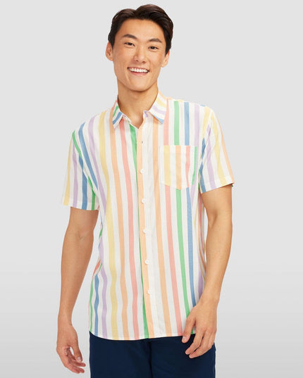 Vintage Rainbow Button Down Shirt