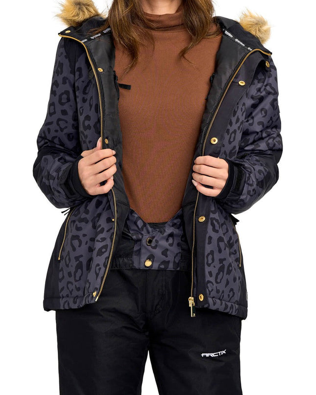 Women's Midnight Leopard Snow Jacket
