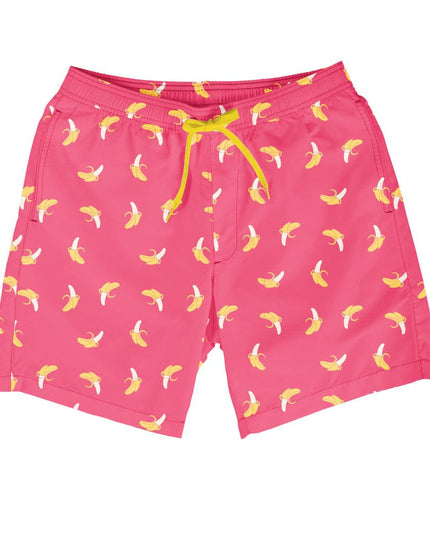 Pink Banana Peel Stretch Swim Trunks - 7.5" Inseam