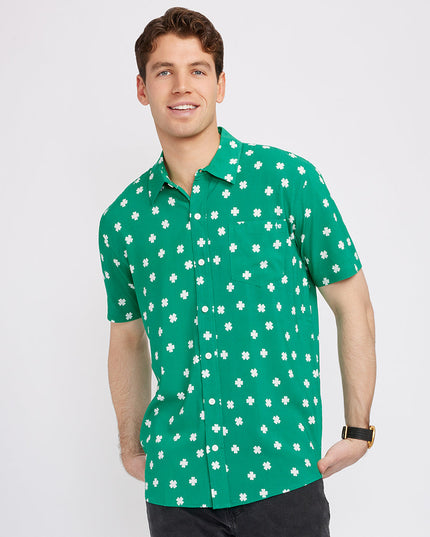 Men's Green Crushin' Clovers Button Down Shirt