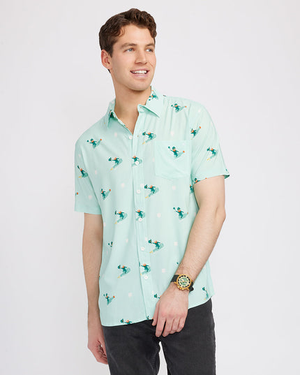 Men's Leprechaun Liftoff Button Down Shirt
