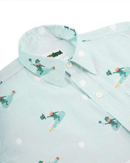 Men's Leprechaun Liftoff Button Down Shirt