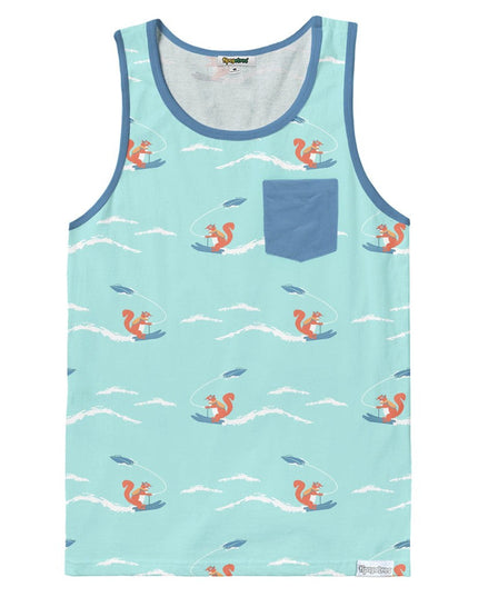 Men's Squirrel on Water Skis Tank Top