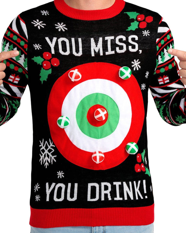 Men's Drinking Game Ugly Christmas Sweater