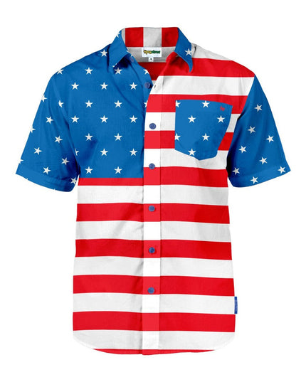 Men's American Flag Button Down Shirt