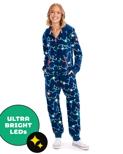Women's String of Lights Light Up Jumpsuit