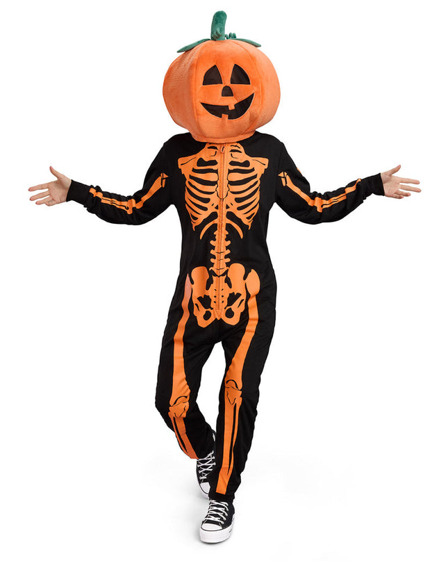 Women's Pumpkin Head Skeleton Costume
