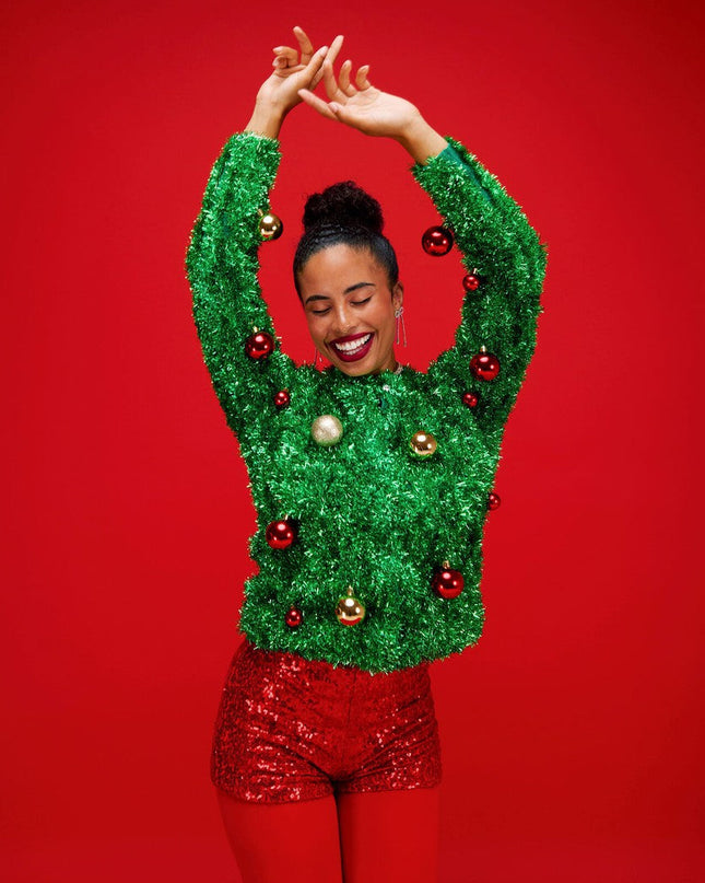 Women's Red Sequin Shorts