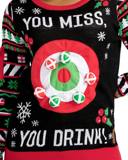 Women's Drinking Game Ugly Christmas Sweater