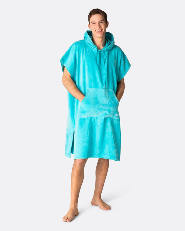 Poncho serviette bleu corail