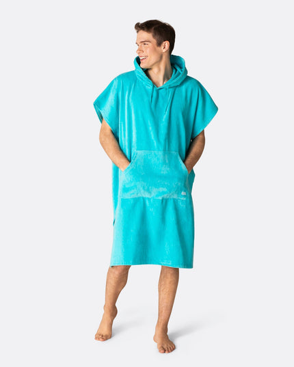 Poncho serviette bleu corail
