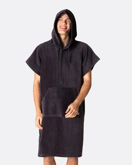 Poncho en tissu éponge gris anthracite pour adultes | Vêtement d'été polyvalent